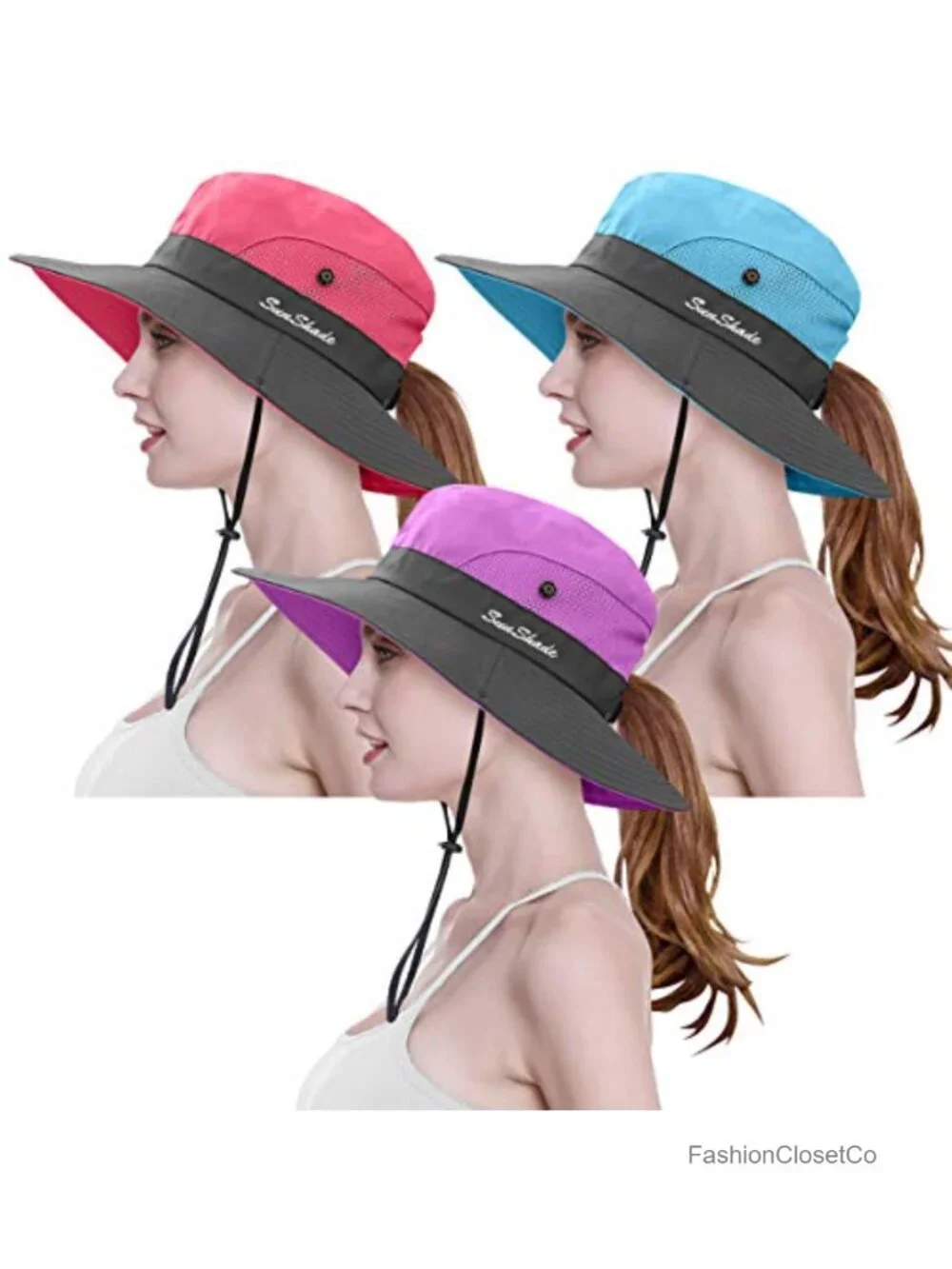 Women's Wide Brim Sun Hat Packable UPF 50+ UV Protection Beach Cap for Fishing